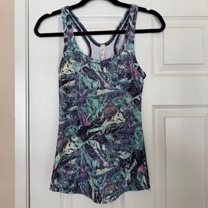 Lululemon Racerback Tank - Size 4 Green Purple Pattern